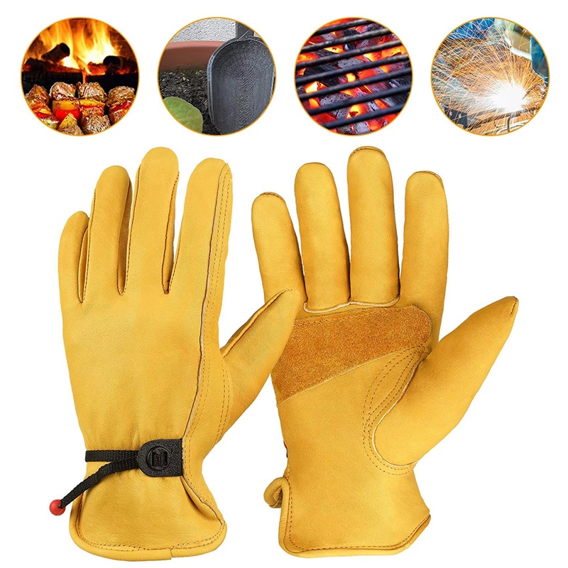 Leather Driving Glove - 1 paire de gants de travail