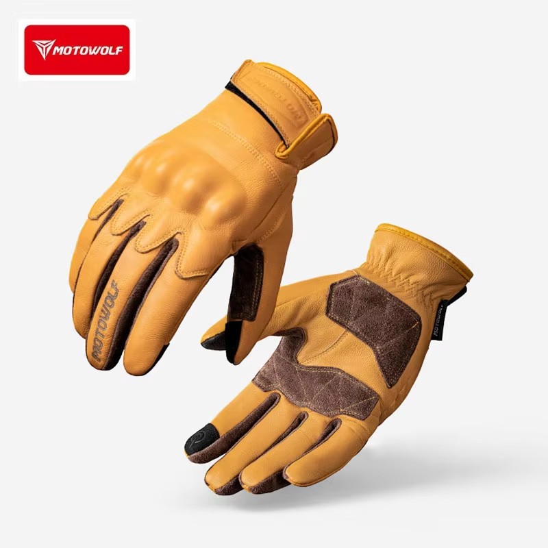 Gants de moto en cuir rétro, g - Motorcycle Glove Knuckle avis et prix