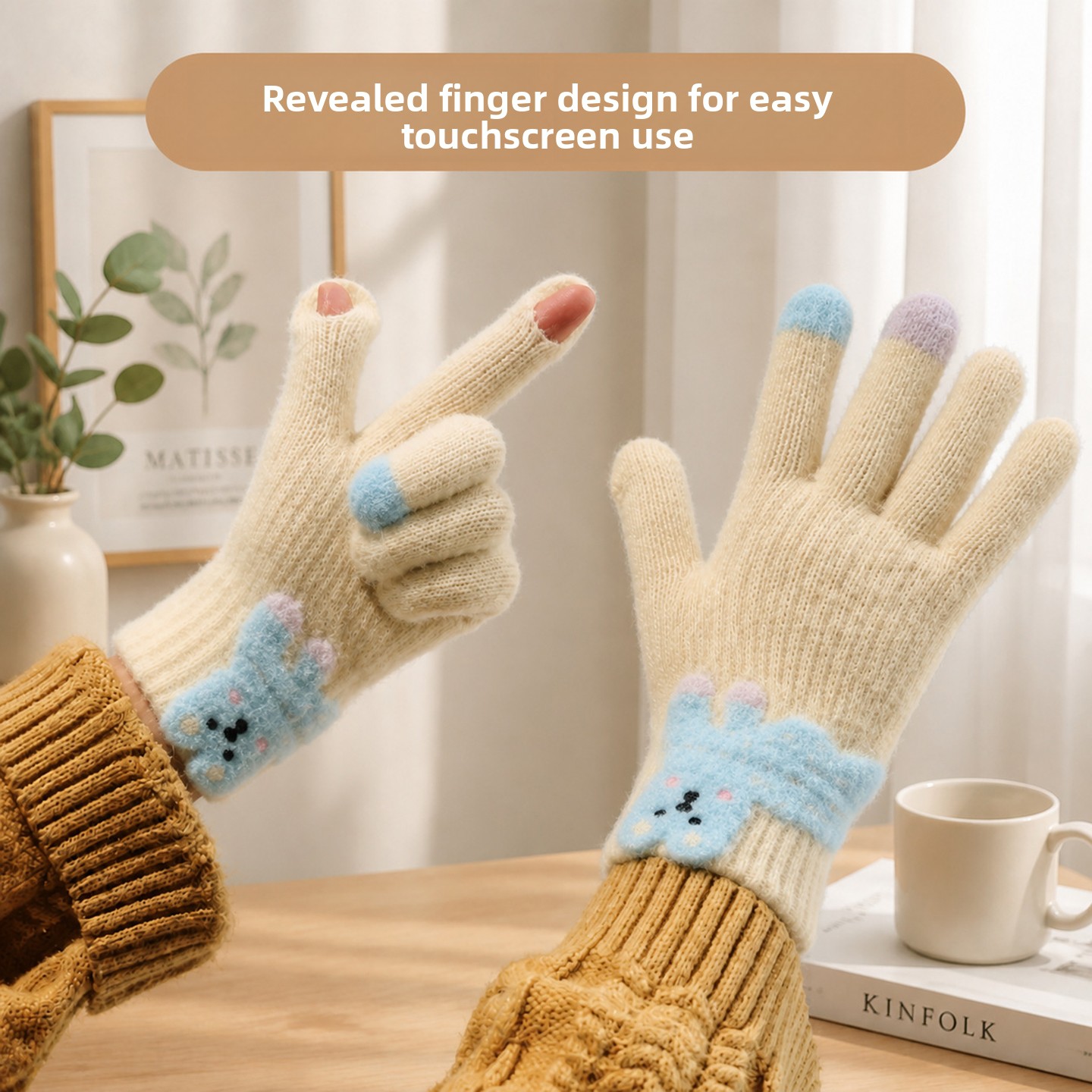 Gants en peluche tricotés à mo - Wool Glove Lined avis et prix